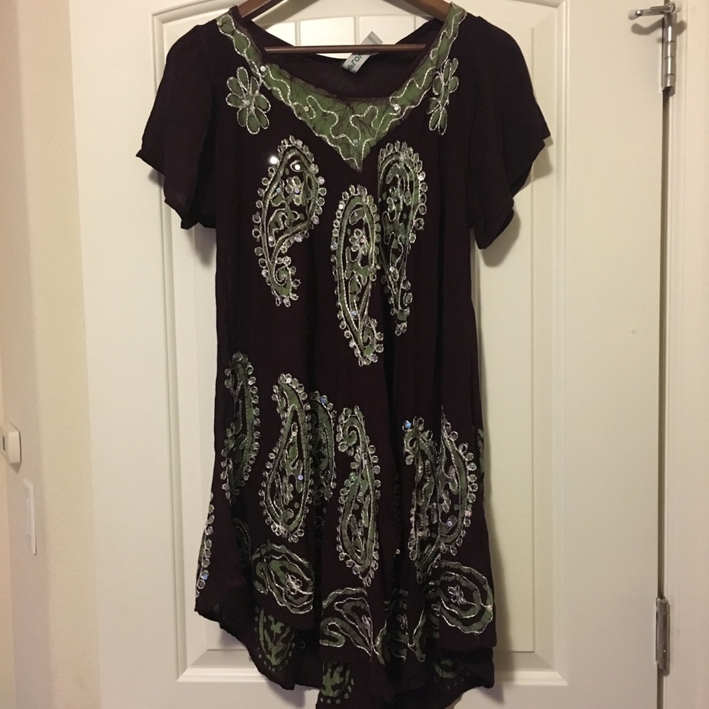 Beach cover up/dress/long shirt one size fits all
